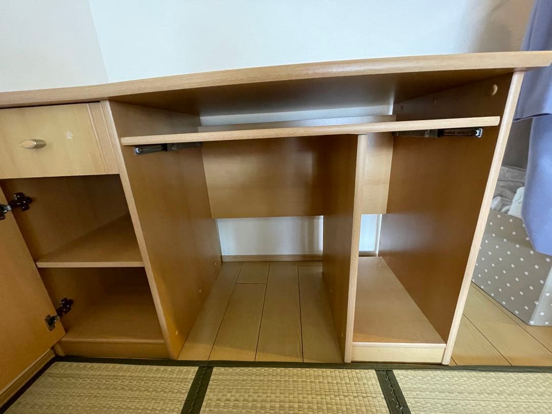 JJ　ナチュラル木製デスク 引き出し付き