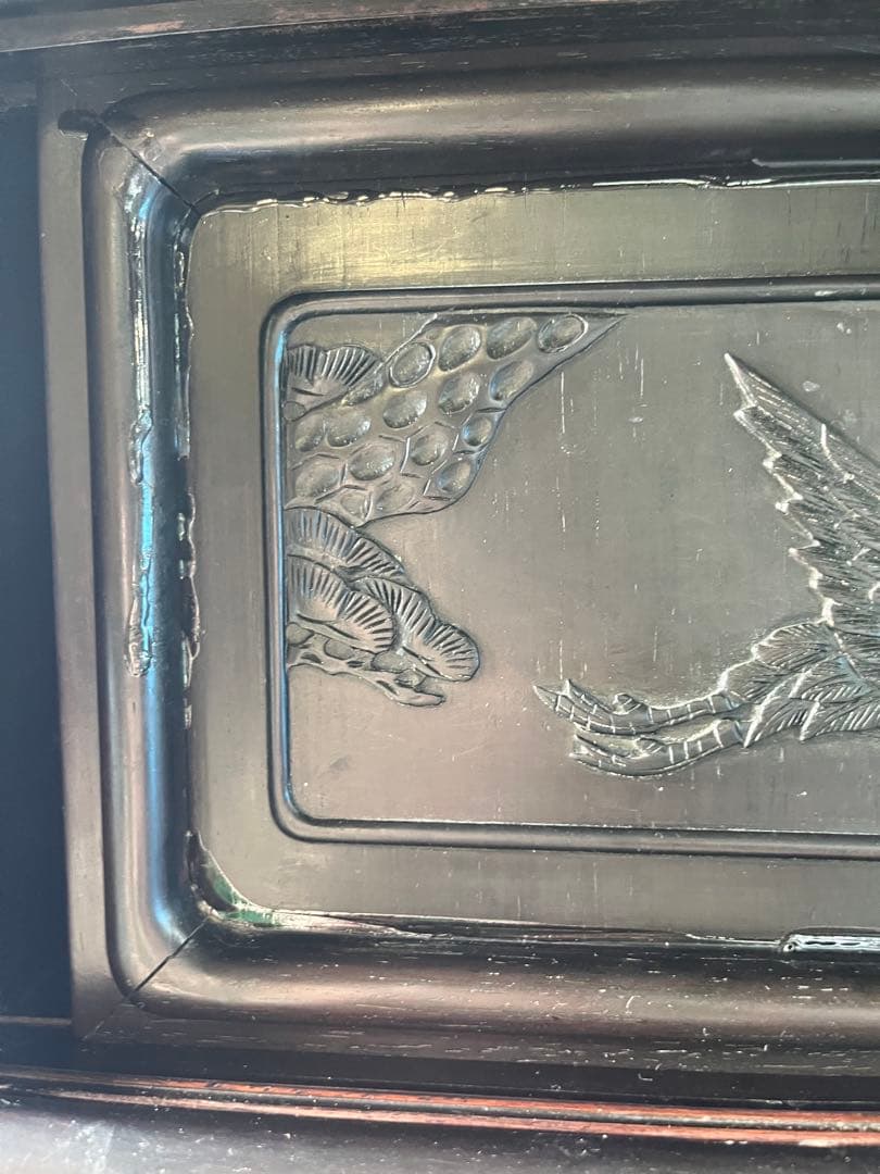 dmz6447＊違い棚 飾り棚 茶箪笥 インテリア 昭和レトロ 難あり