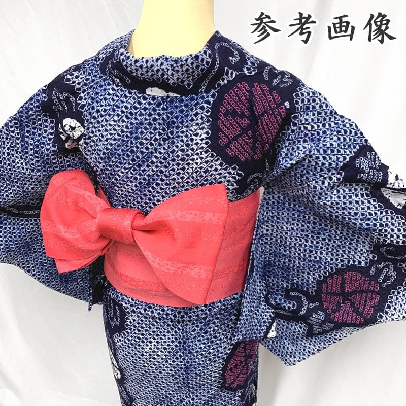 〇【最終値下げ】405mk74〇有松鳴海絞り 浴衣 蜘蛛絞り 朝顔〇しつけ付き