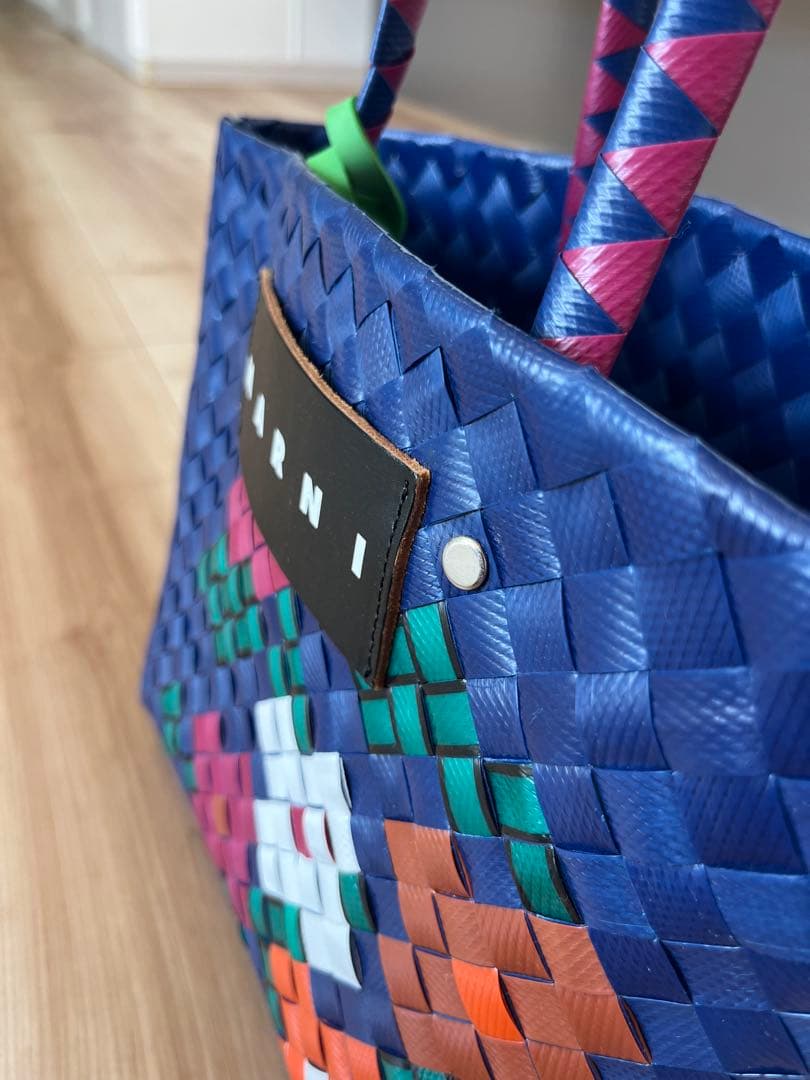 MARNI MARKET かごバッグ ネイビー