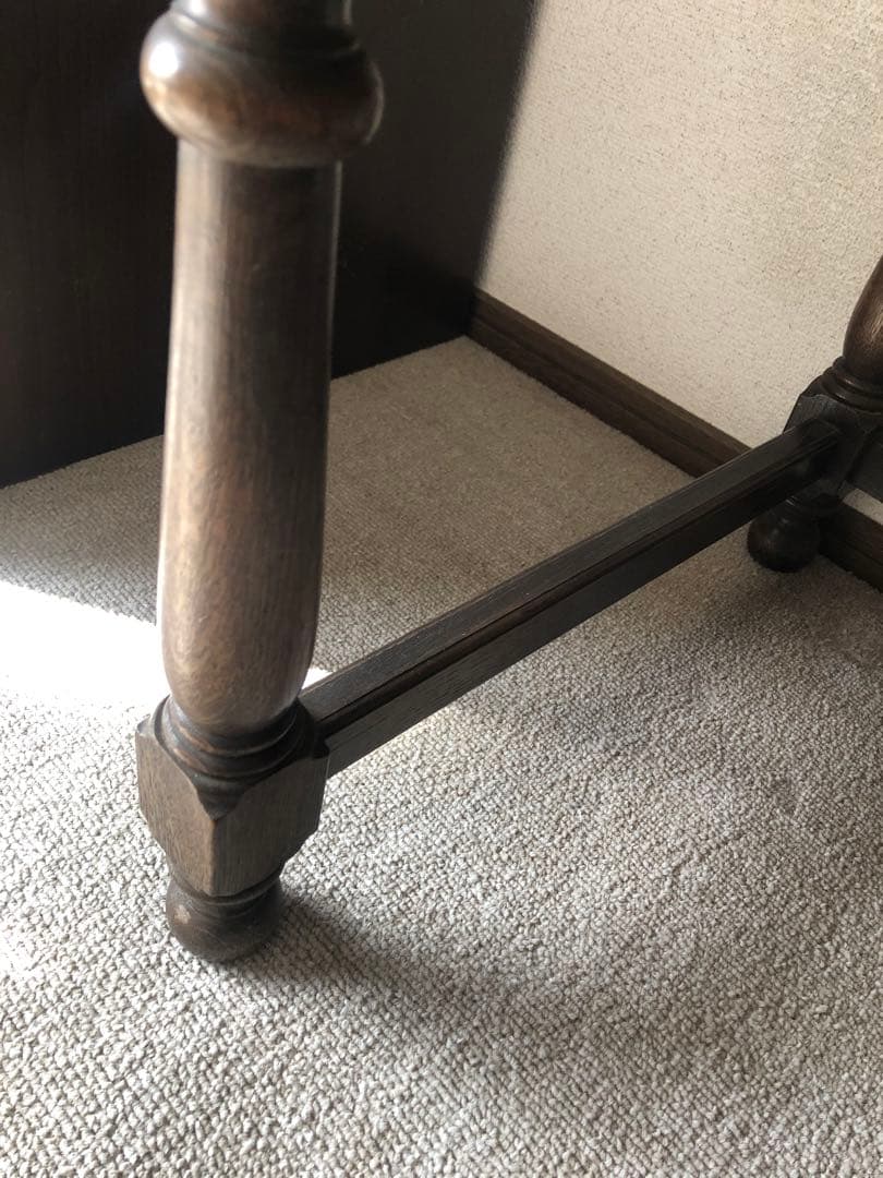 三面鏡 ドレッサー　鏡台　化粧台　ナラ材　天然木　ガラス天板　ヴィンテージ