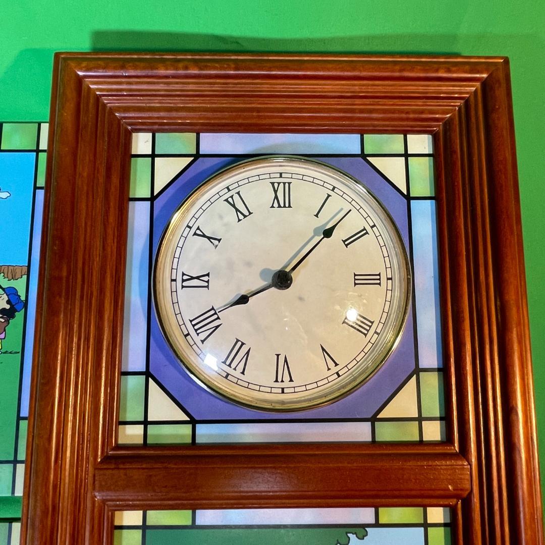 ダンバリーミント スヌーピー ステンドグラス 掛時計 ピーナツ