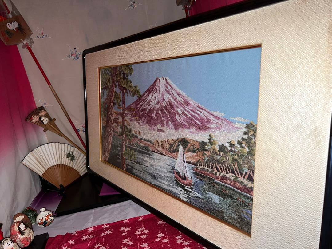 【縁起物】　赤富士　絵