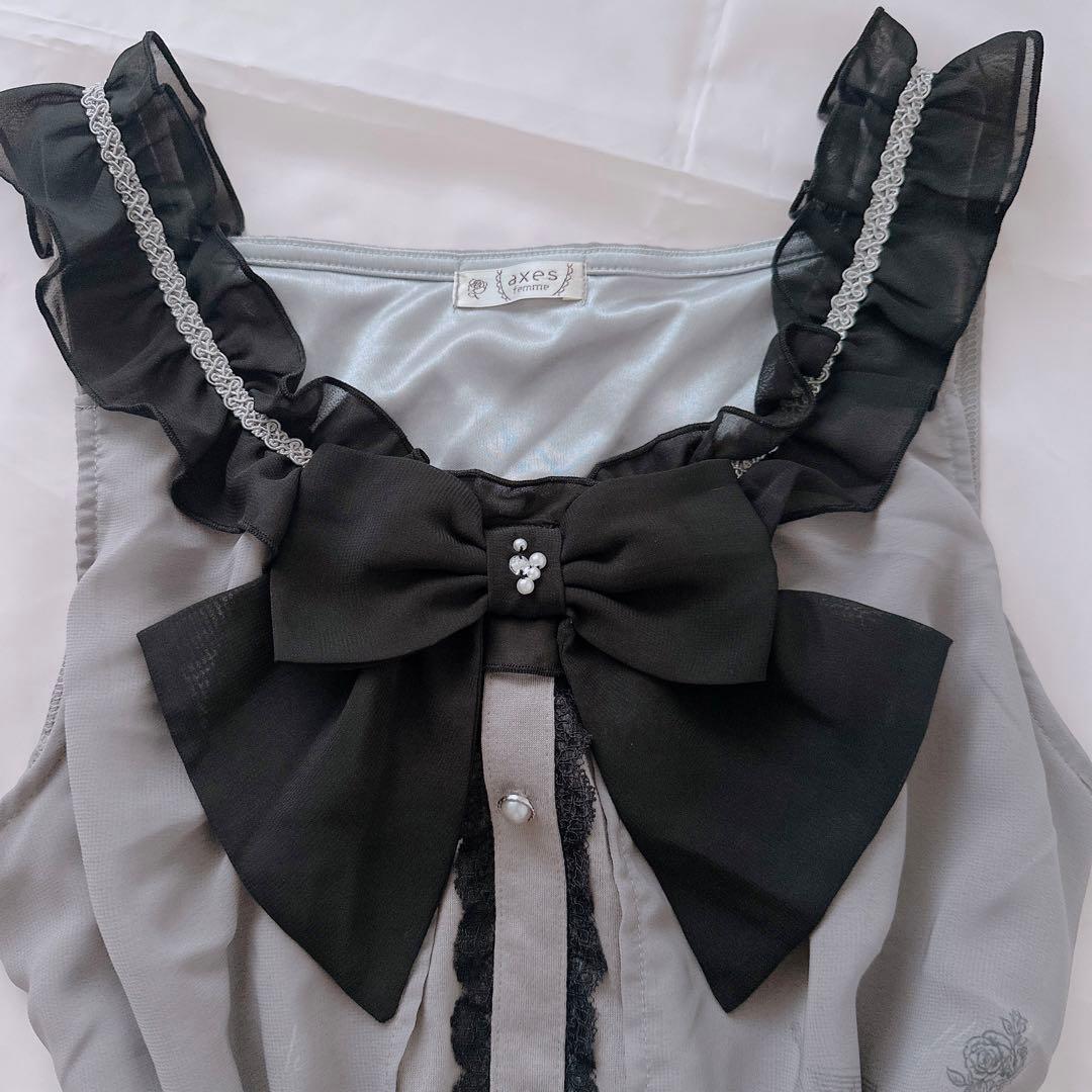 axes femme ビッグリボン キャミソール フリル 平成 y2kバレエコア