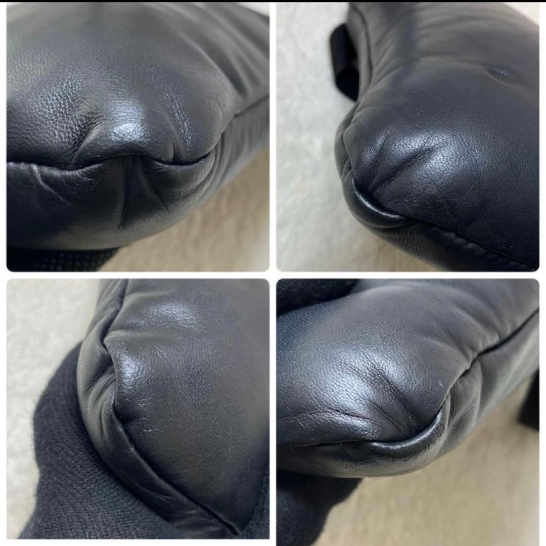 美品✨メゾンマルジェラ グラムスラム 4ステッチ 本革 ミニショルダーバッグ 黒