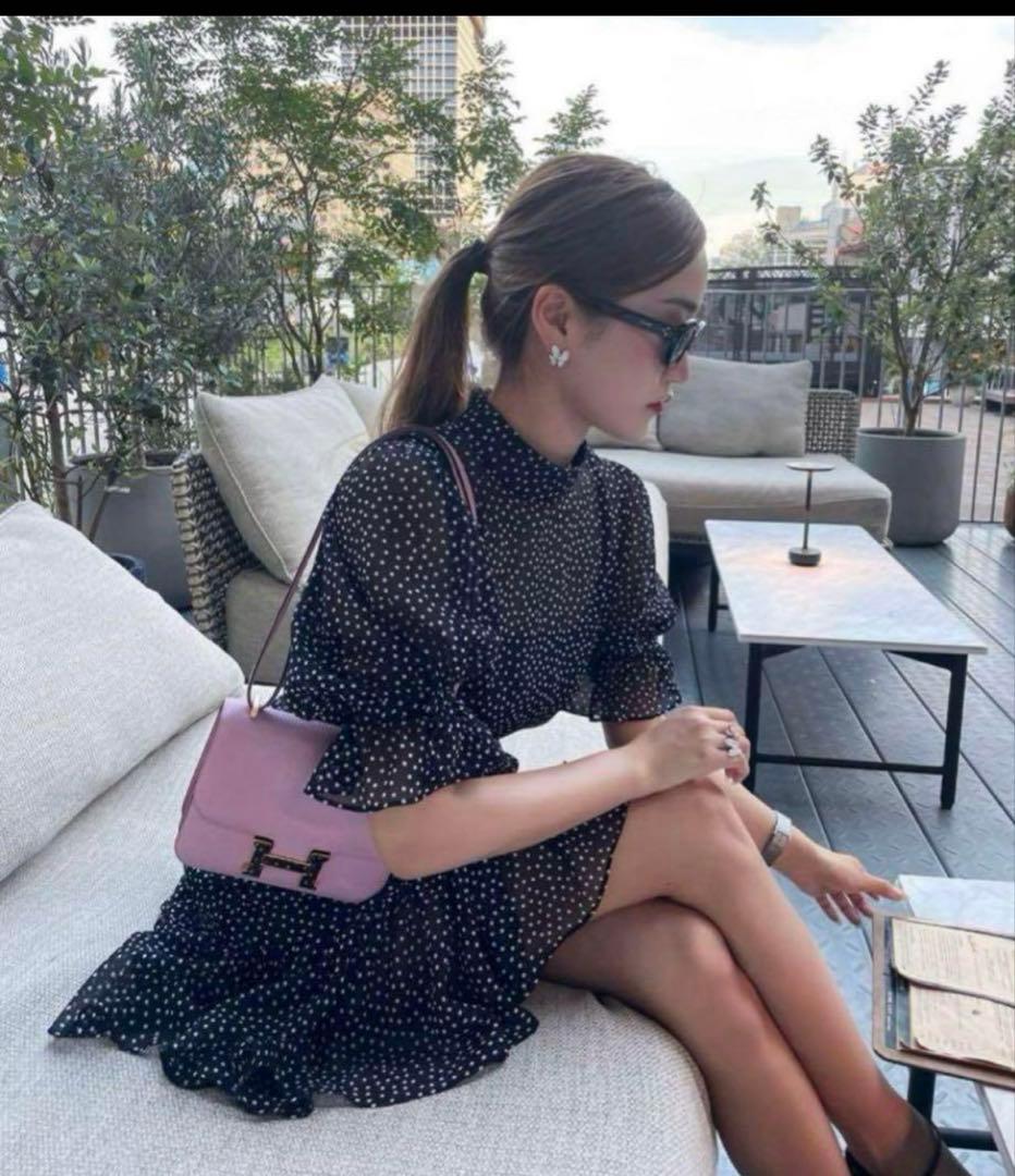 sheller シェリエ　ドットミニワンピース