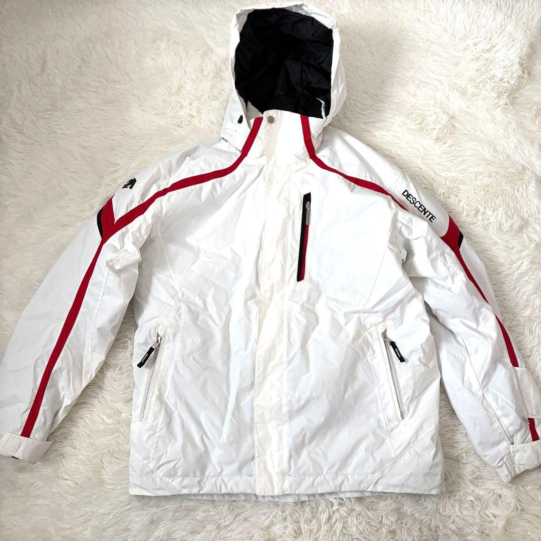 美品☆DESCENTE デサント スキーウェア　上下セット　メンズ　XO 白　黒