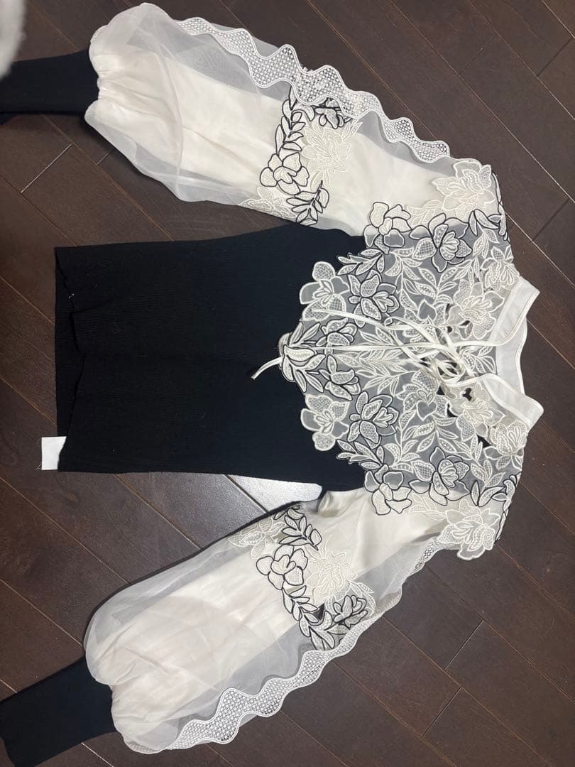 SNIDEL スナイデル レースカラー ニット プルオーバー トップス