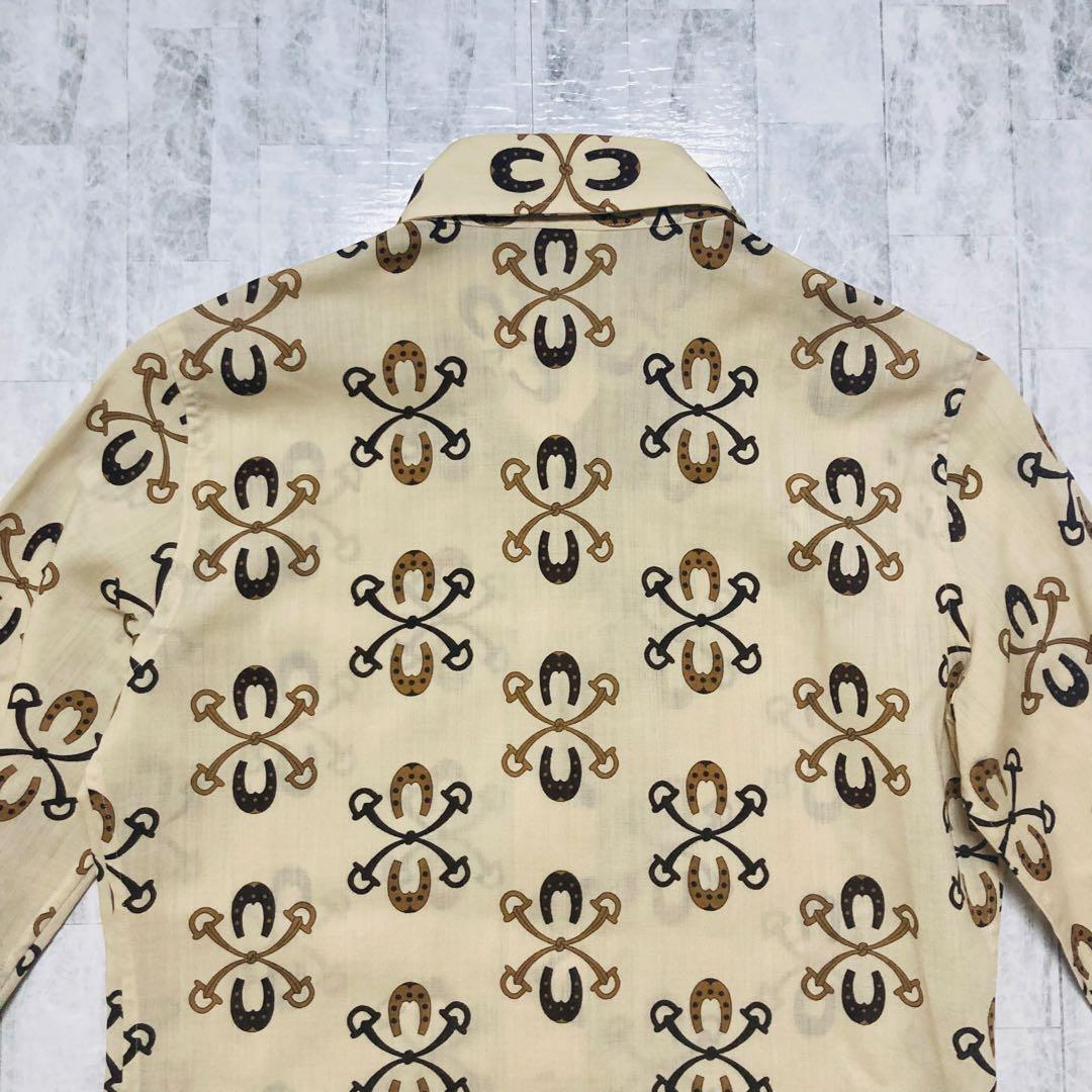 【希少デザイン】GUCCI グッチ GG柄 長袖シャツ 総柄