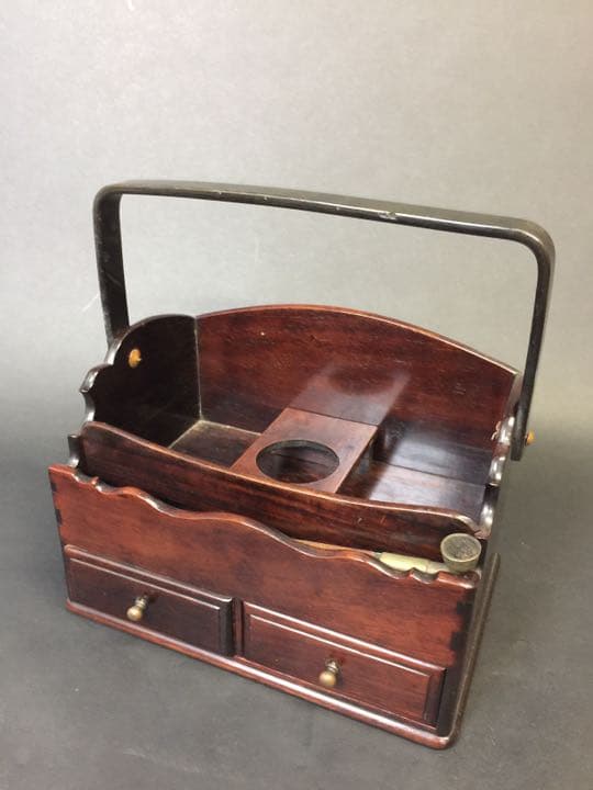 紫檀唐木 小物入れ タバコ箱  年代物 銅鈕 お洒落な一品