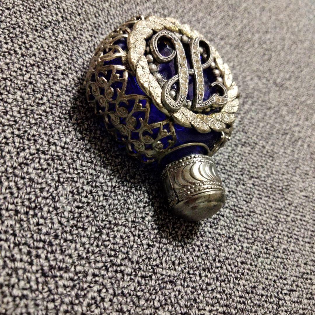 チェコ製　コバルトブルー 香水瓶