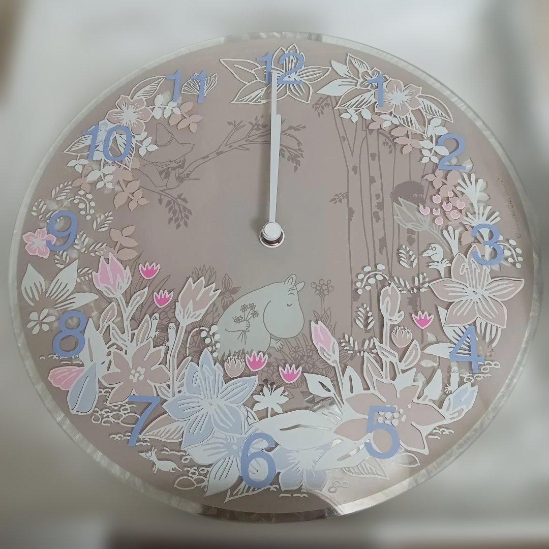 新品＊ ムーミン デザイン 掛け時計 ガラス 花 FLOWER　MOOMIN