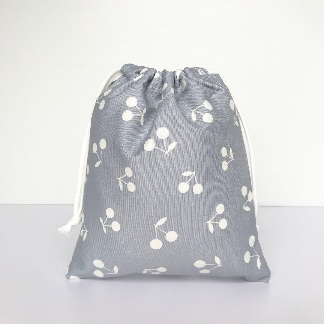 むらさき様　確認用　さくらんぼ　グレー　ランチョンマット　給食袋