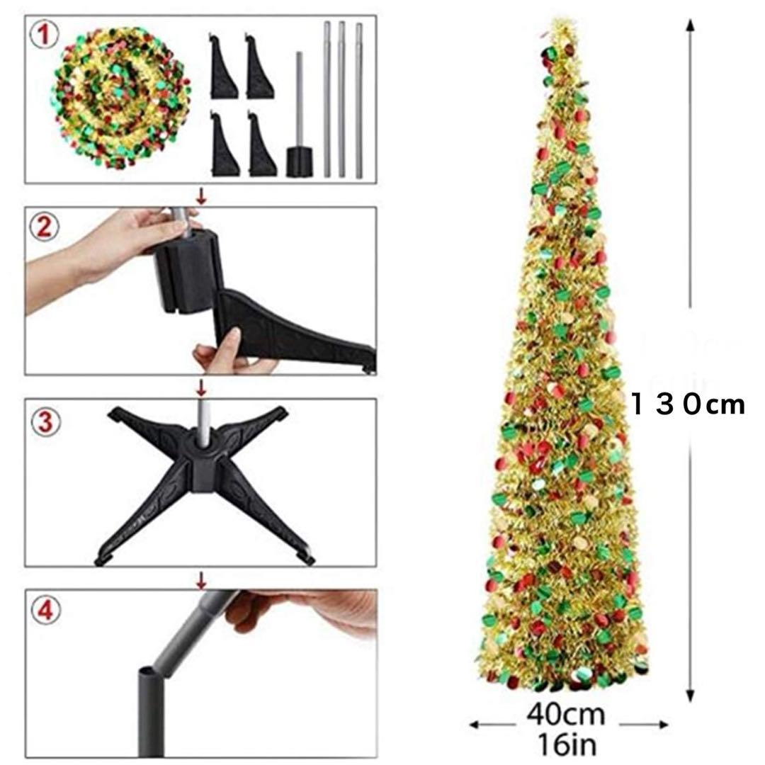 折りたたみ式ポップアップクリスマスツリー簡単な組み立て　１３０センチ