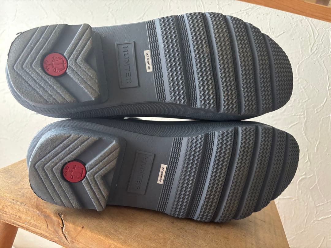 美品✴︎HUNTER ハンター ブルー サイドゴアレインブーツ チェルシー26㎝