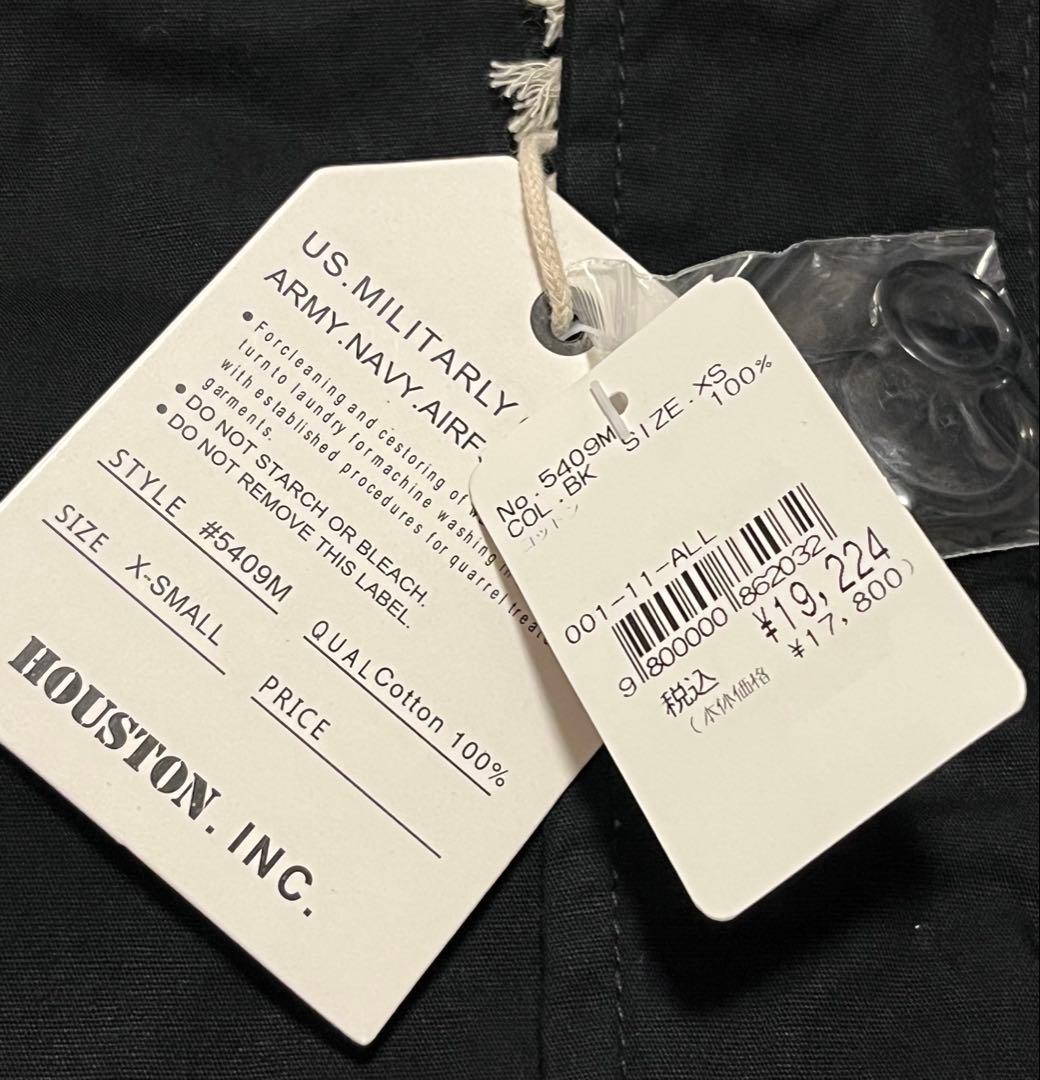 新品 HOUSTON モッズコート M-51 パーカー ブラック 黒 XS