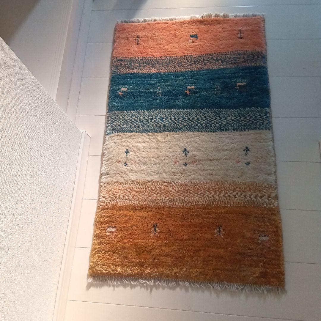 ギャベ　ストライプデザインラグ 　　　マット