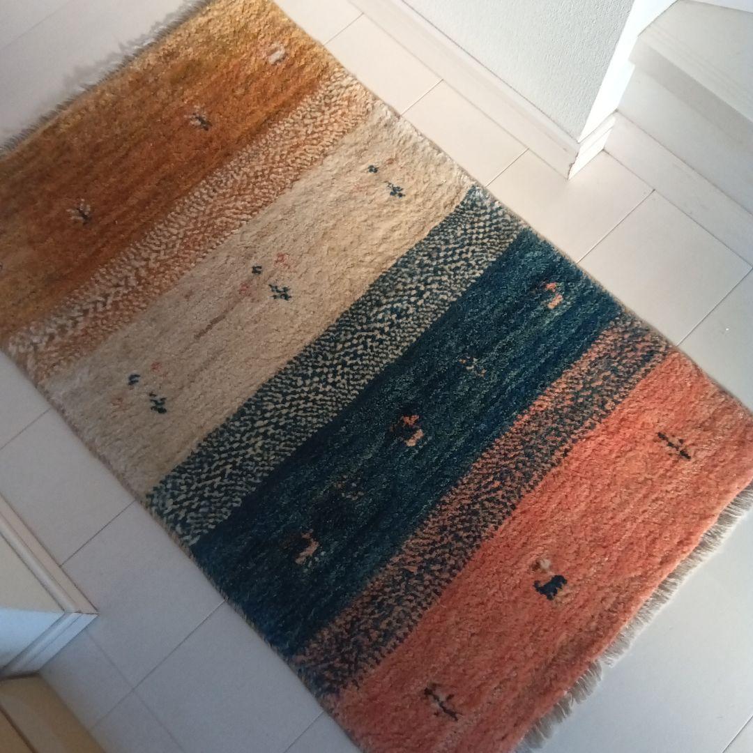 ギャベ　ストライプデザインラグ 　　　マット