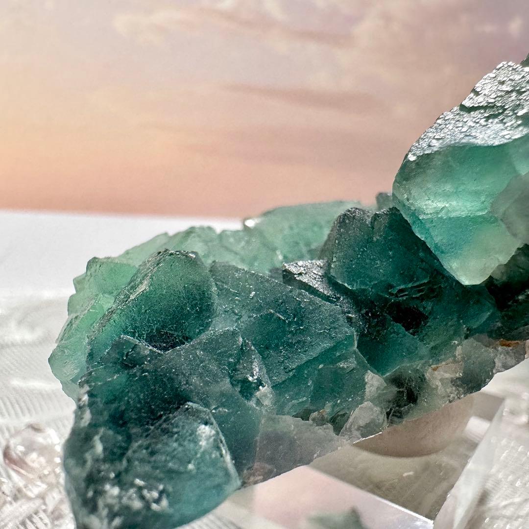 【D256】八面体 グリーンフローライト 内モンゴル 鉱物 標本