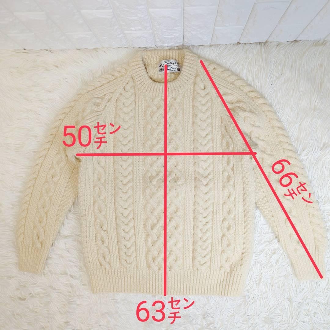 【美品】INVERALLAN ケーブルニット 肉厚 スコットランド ハンドメイド