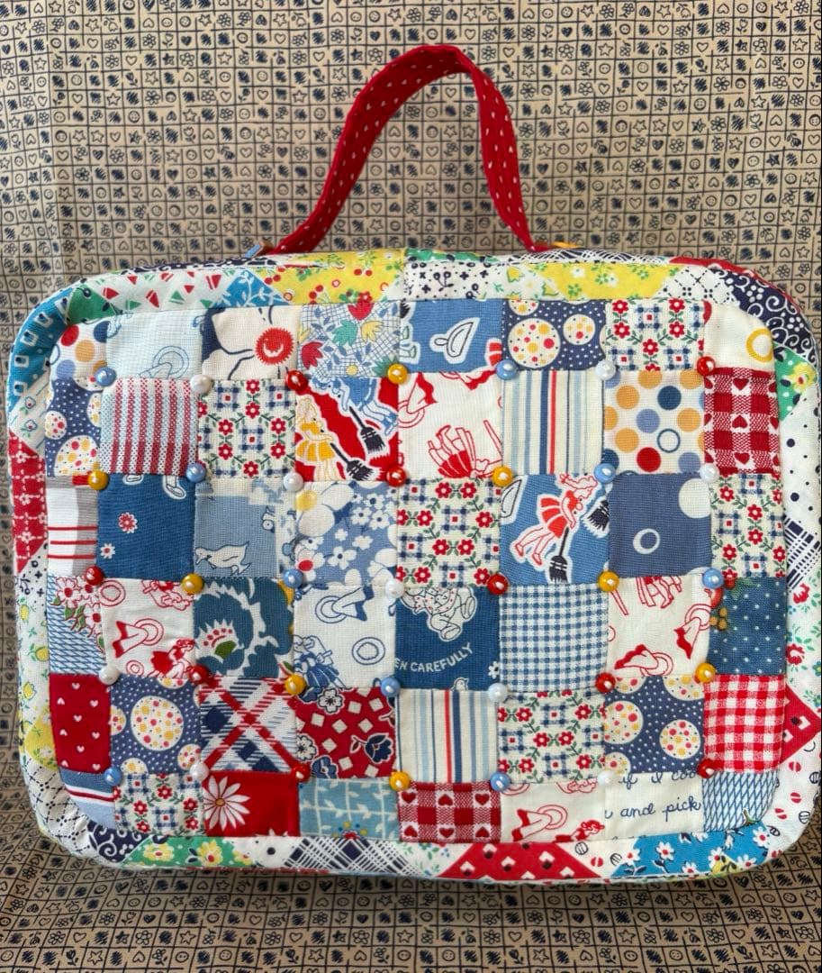 ♡ハンドメイド♡パッチワークBIGバニティポーチ