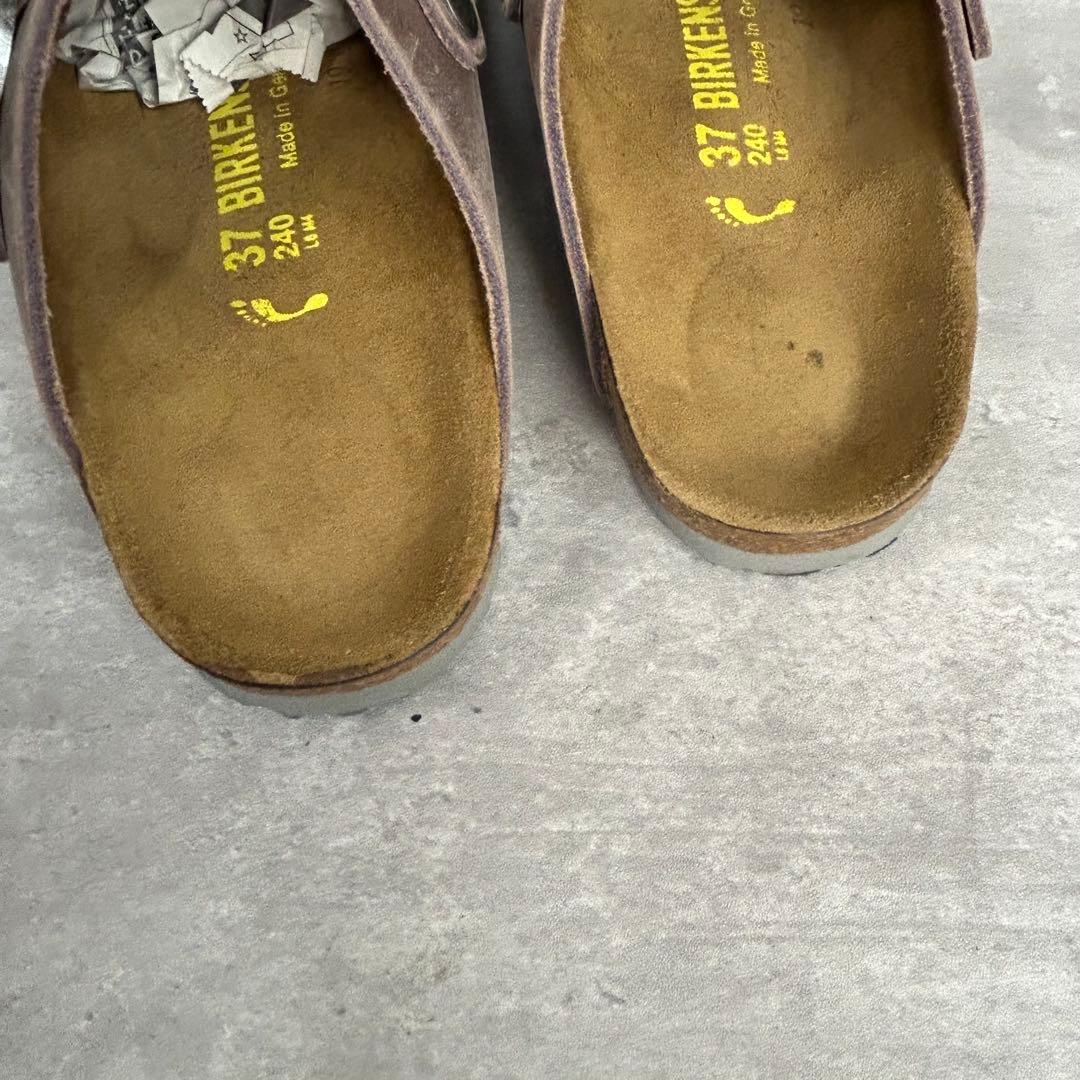 凵　ビルケンシュトック　ボストン　ナロー　24 レッドウッド　赤茶　サンダル　氺