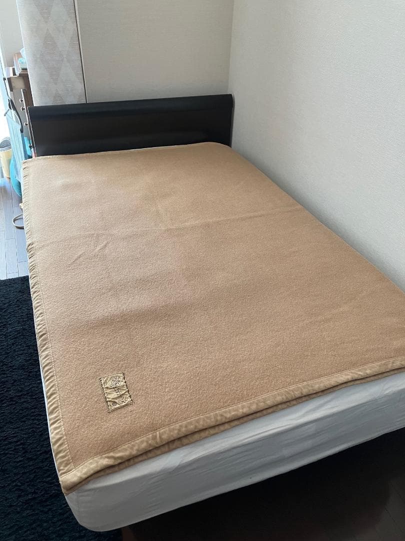 大判 キャメル100%毛布 190X240cm