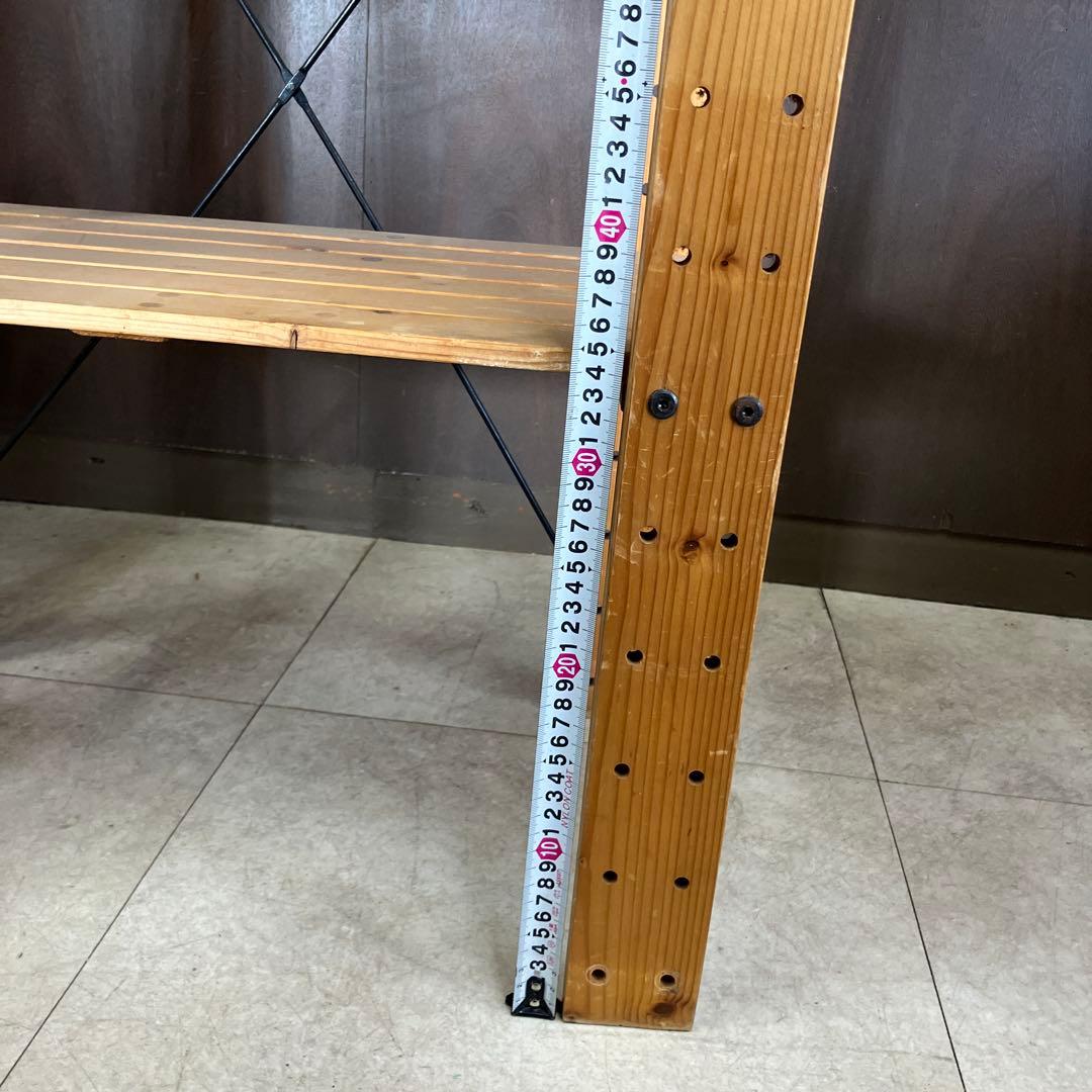 A-5 北欧レトロ 天然木 3段木製ラック ウッドシェルフ 飾り棚/多目的ラック