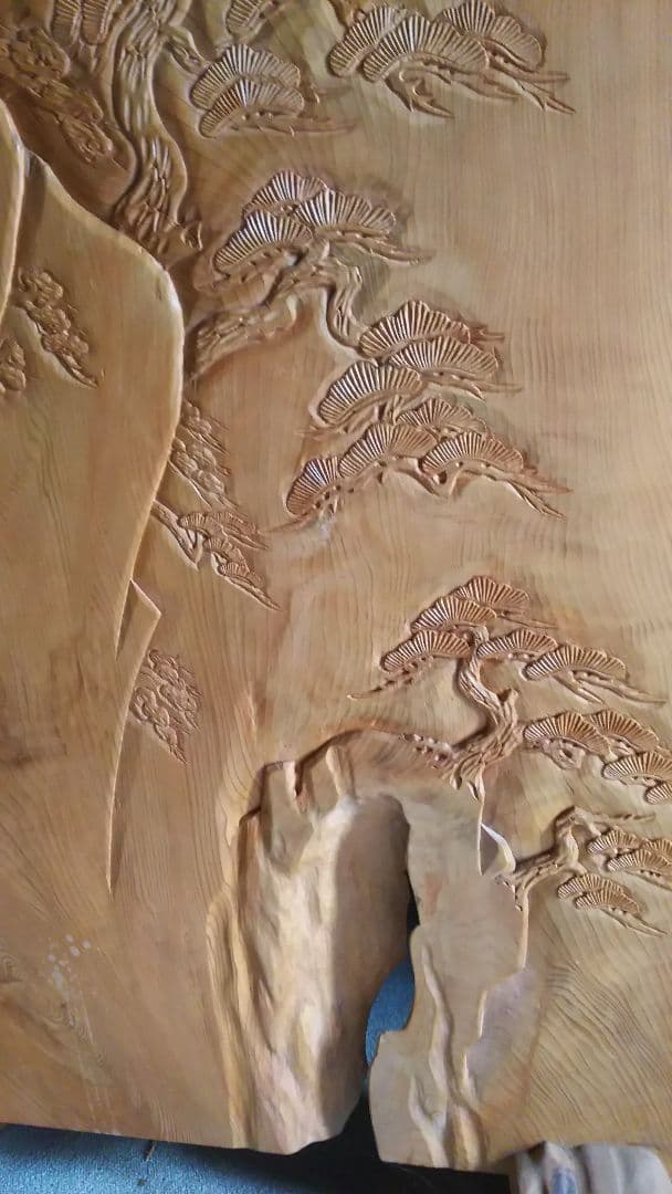 【限界価格】屋久杉衝立 梅にうぐいす