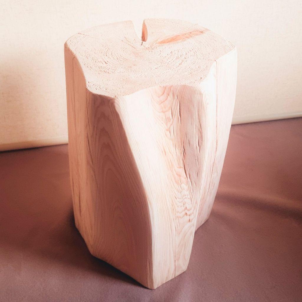 天然アロマウッド 切株スツール・テーブル・無垢無塗装・オーガニック