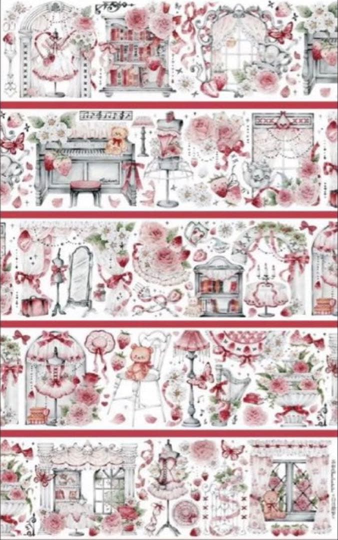 贝壳光 7cm×5m 白日甜梦 半端巻き　海外マスキングテープ　トルソー　窓　花