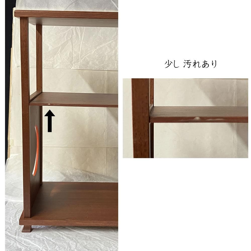 F1457 日月棚 花押 あり 紙箱入り 木製 茶棚 茶道具 煎茶棚 煎茶道具