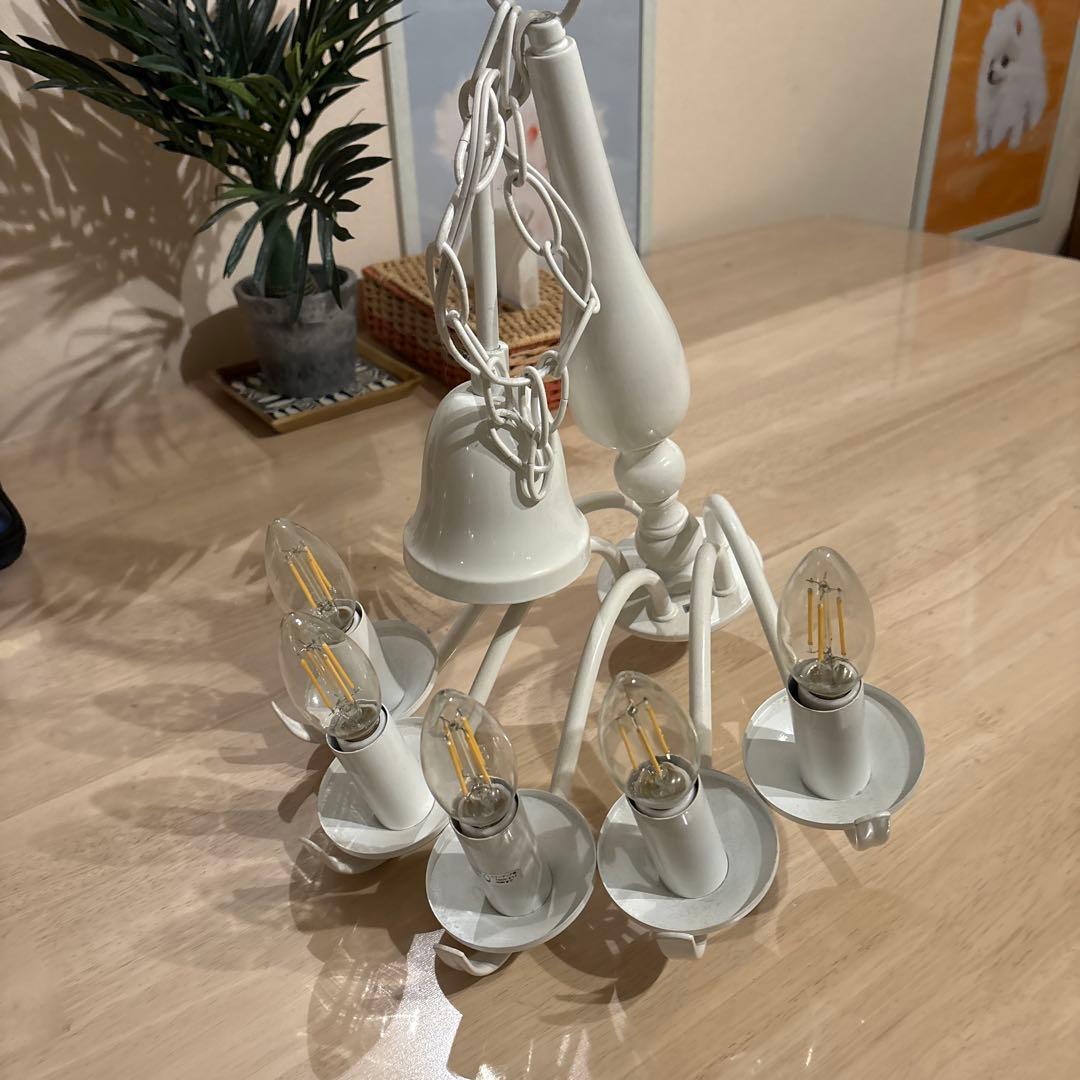 ☆フランフラン　ホワイトシャンデリア 5灯