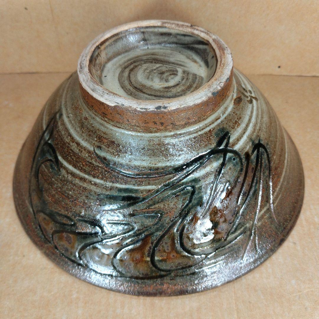 【本物保証】金城次郎 海老魚紋マカイ 壷屋焼 共箱 栞 人間国宝 茶碗 やちむん