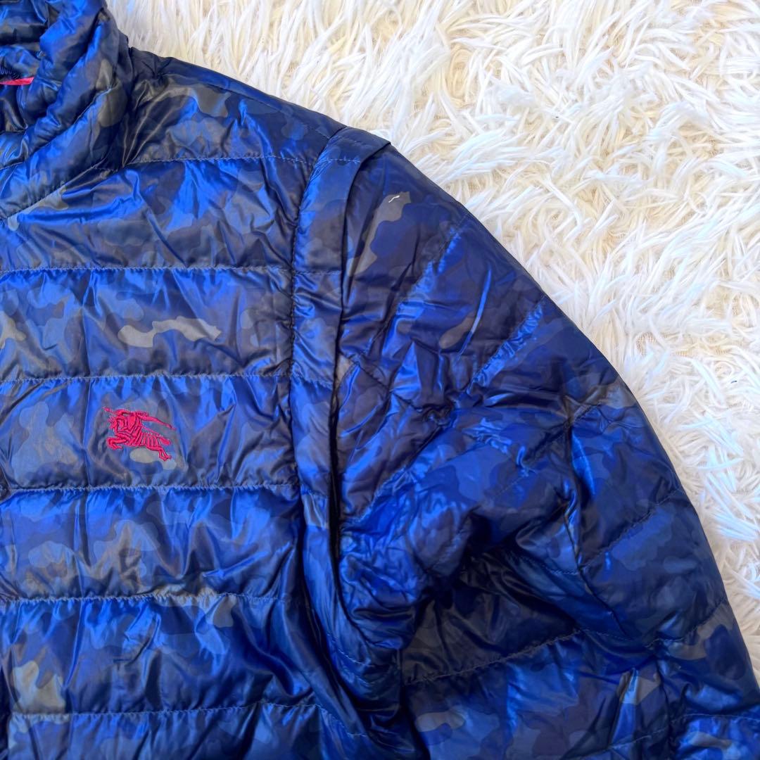 ちえぽん様バーバリー ブラックレーベル 迷彩 ダウンジャケット 2way M紺