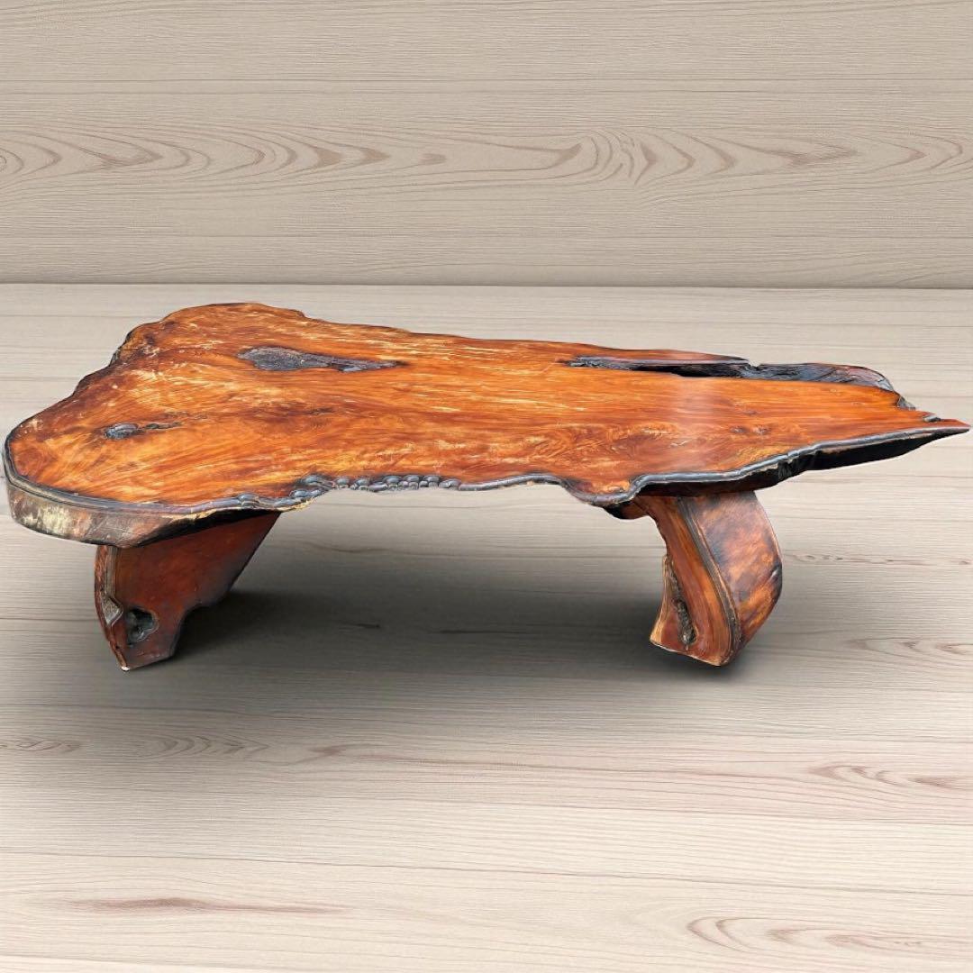 一点物❣️送料無料✨天然木 無垢 一枚板 座卓 アート家具 128cm 和モダン