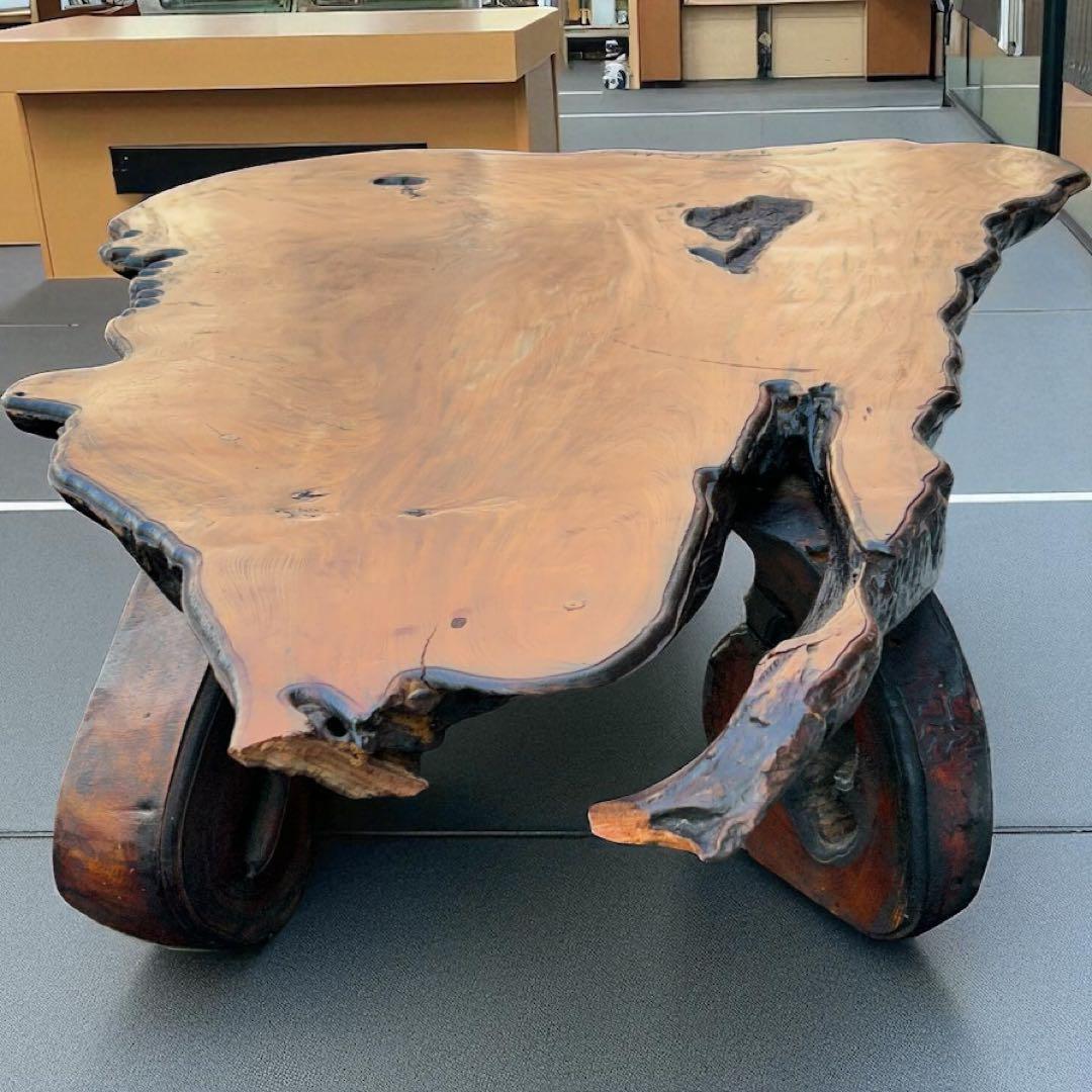 一点物❣️送料無料✨天然木 無垢 一枚板 座卓 アート家具 128cm 和モダン