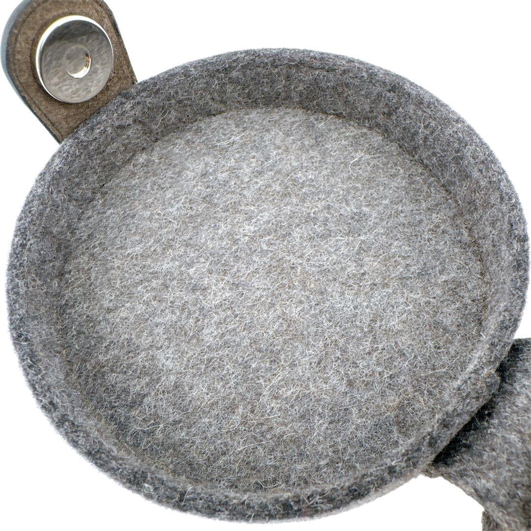 未使用級◇エルメス シュガーボックス ポーチ フェルト グレー 小物入れ