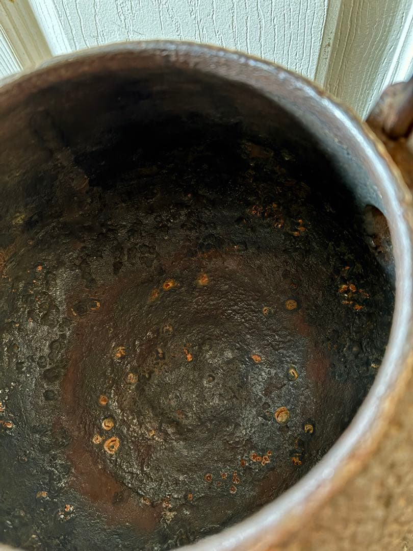 龍文堂 鉄瓶 在銘　銀象嵌