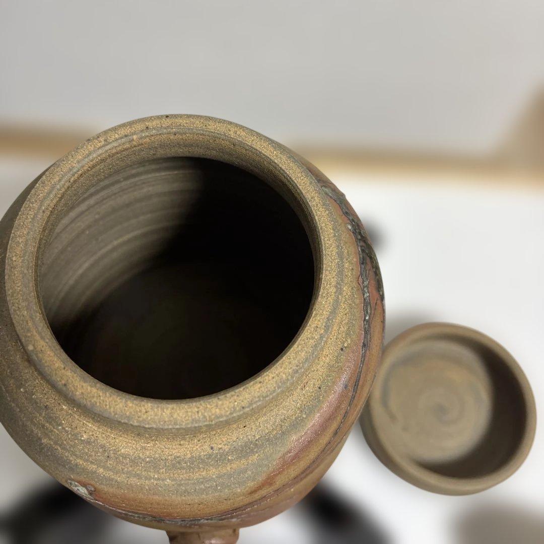 備前焼焼酎サーバー 陶器製 木製スタンド付き