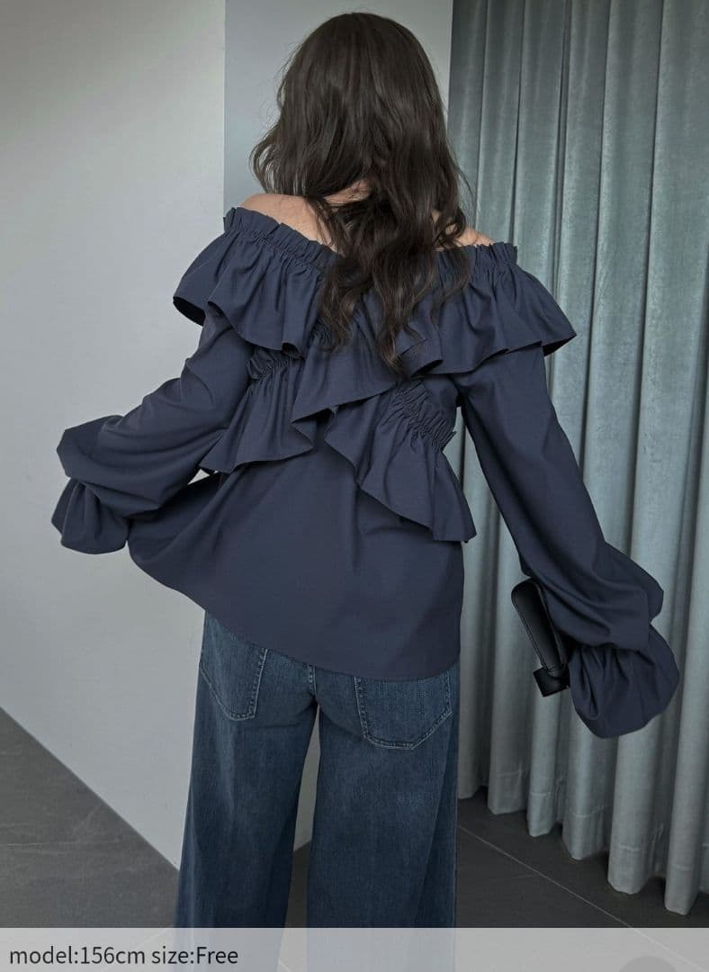 willfully フリルクロスアシンメトリー ブラウス