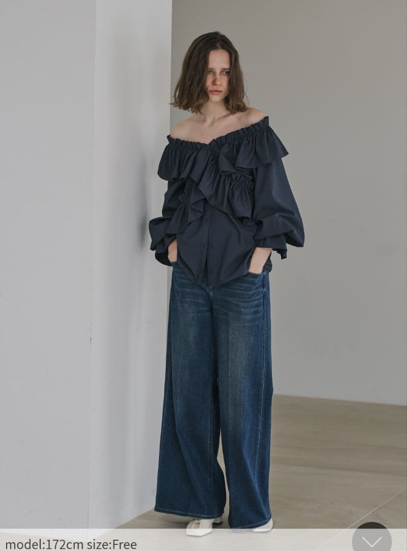 willfully フリルクロスアシンメトリー ブラウス