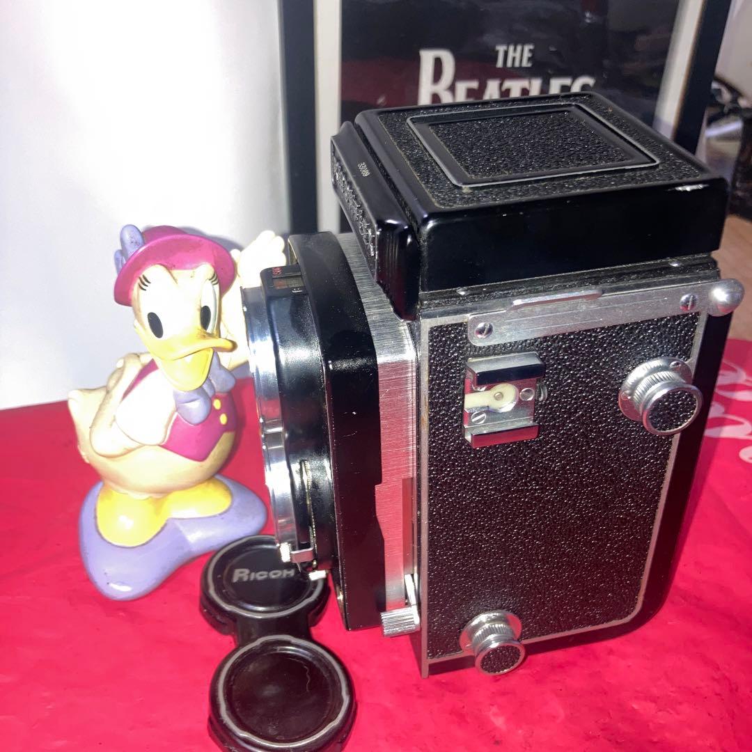 ヴィンテージ理研RICOHFLEX 二眼レフ外観合皮塗装目立つ傷無機能動作完動品