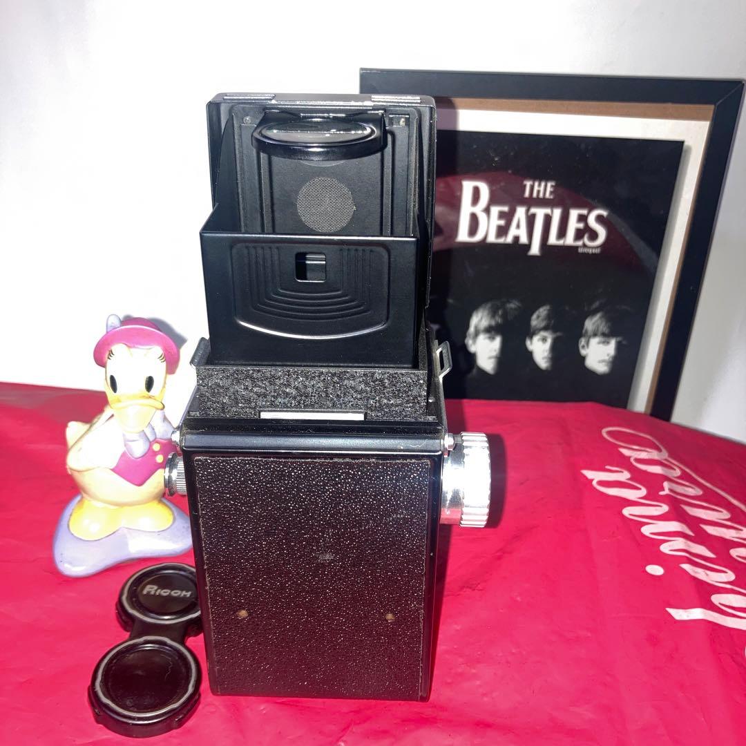 ヴィンテージ理研RICOHFLEX 二眼レフ外観合皮塗装目立つ傷無機能動作完動品