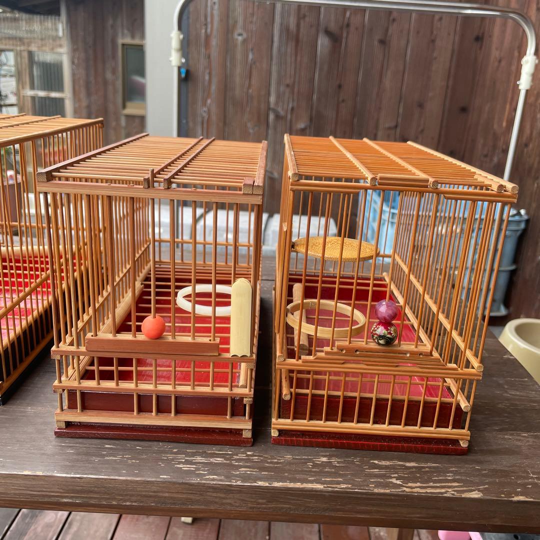 竹製 鳥かご 重ねられるデザイン