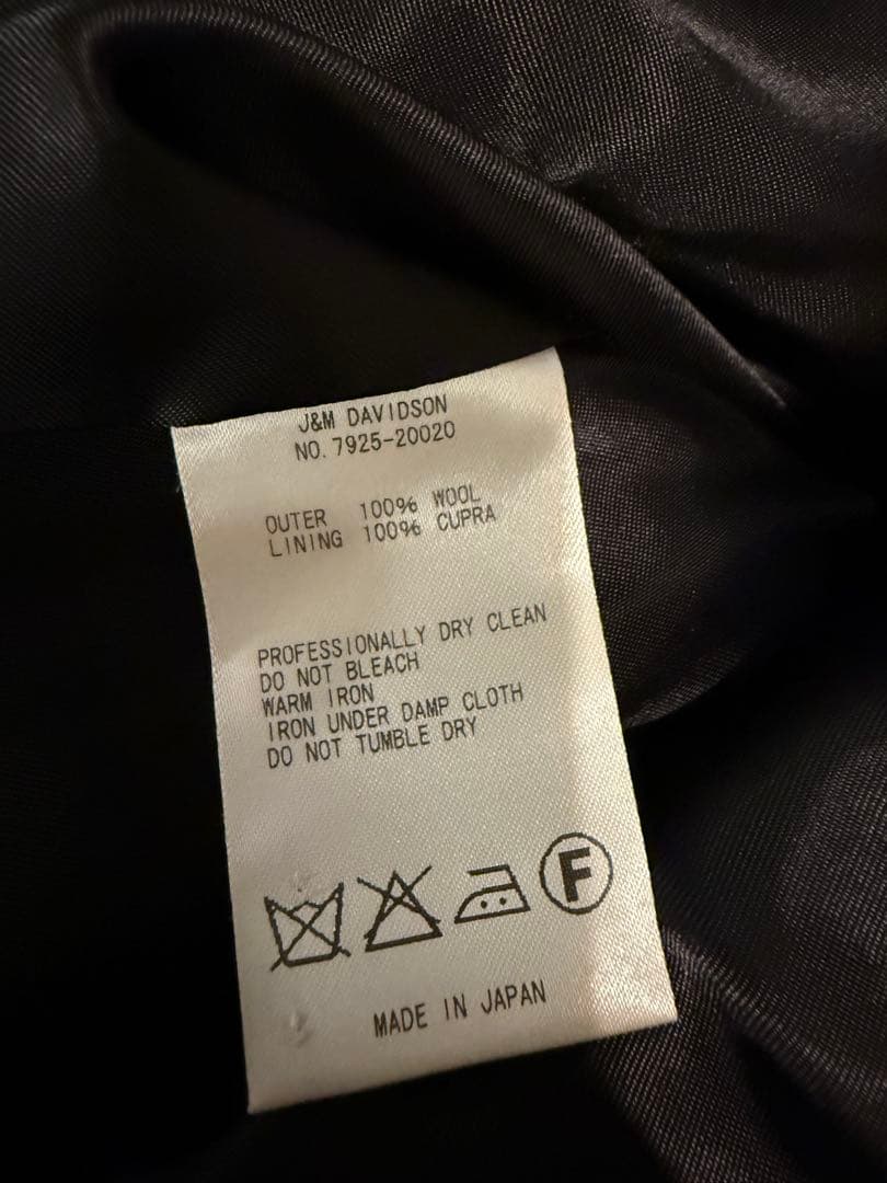 J&M Davidson ダブルブレスト ウールコート ブラック