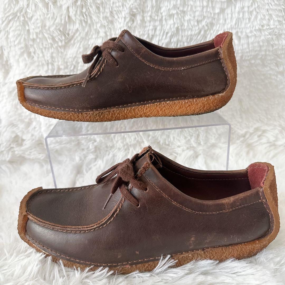 クラークス ナタリー ダーク ブラウン レースアップ レザー 25.5cm