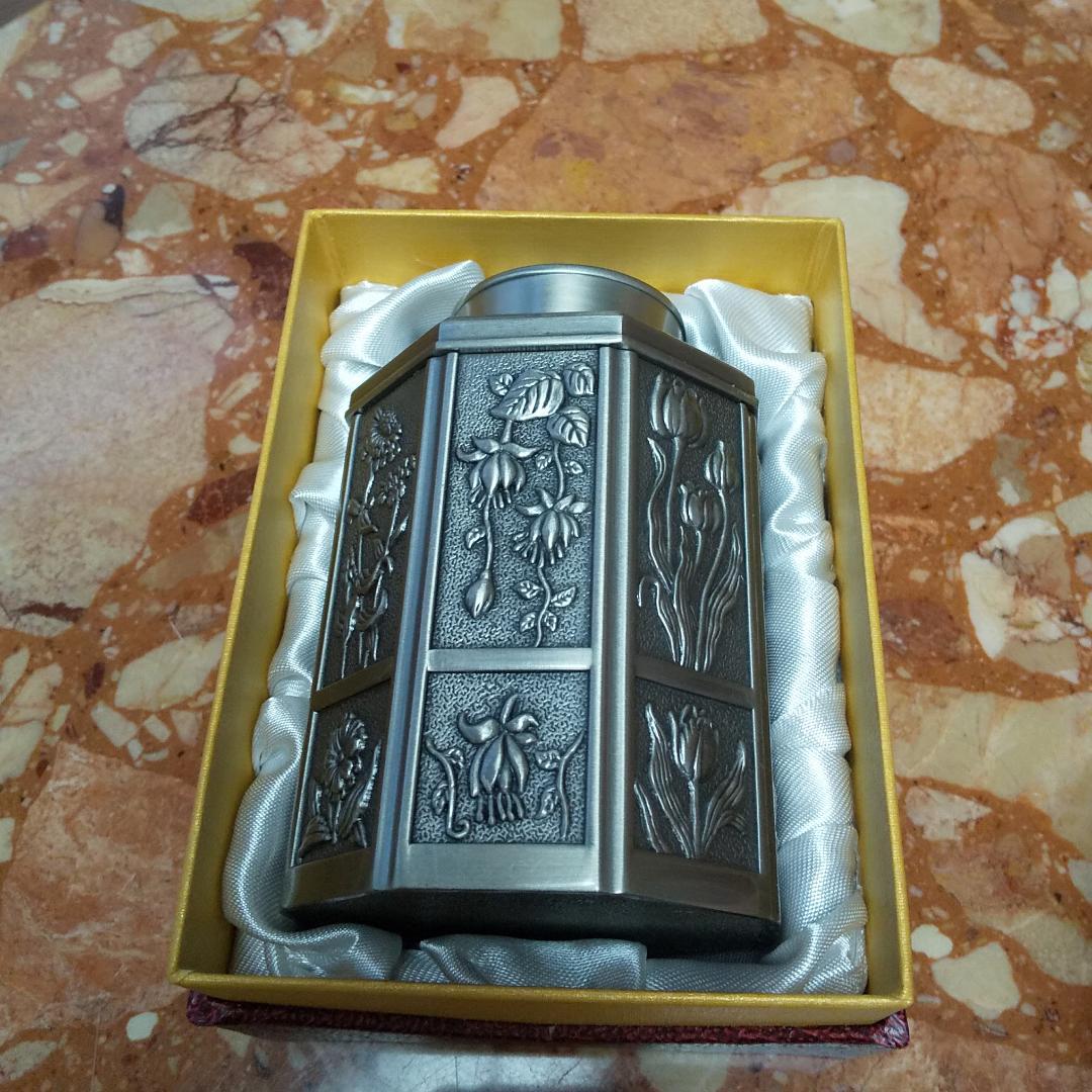 新品未使用 中国 茶葉入れ 鉄瓶 花