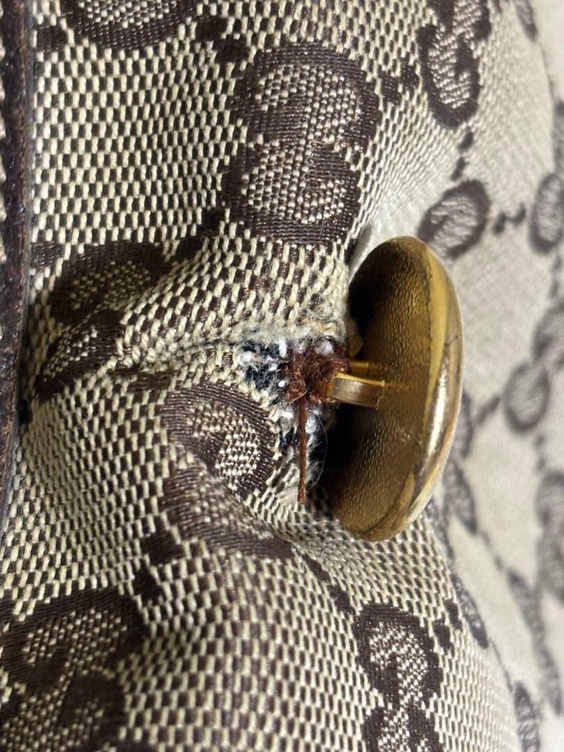 GUCCI ハンドバッグ GG柄 キャンバス生地 茶色