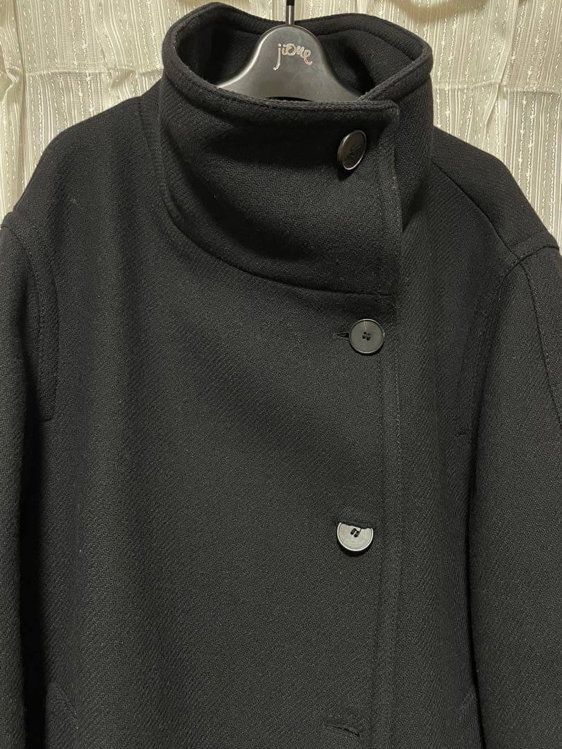 ZARA ブラック ウール混紡 ピーコート M